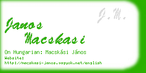 janos macskasi business card