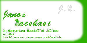 janos macskasi business card